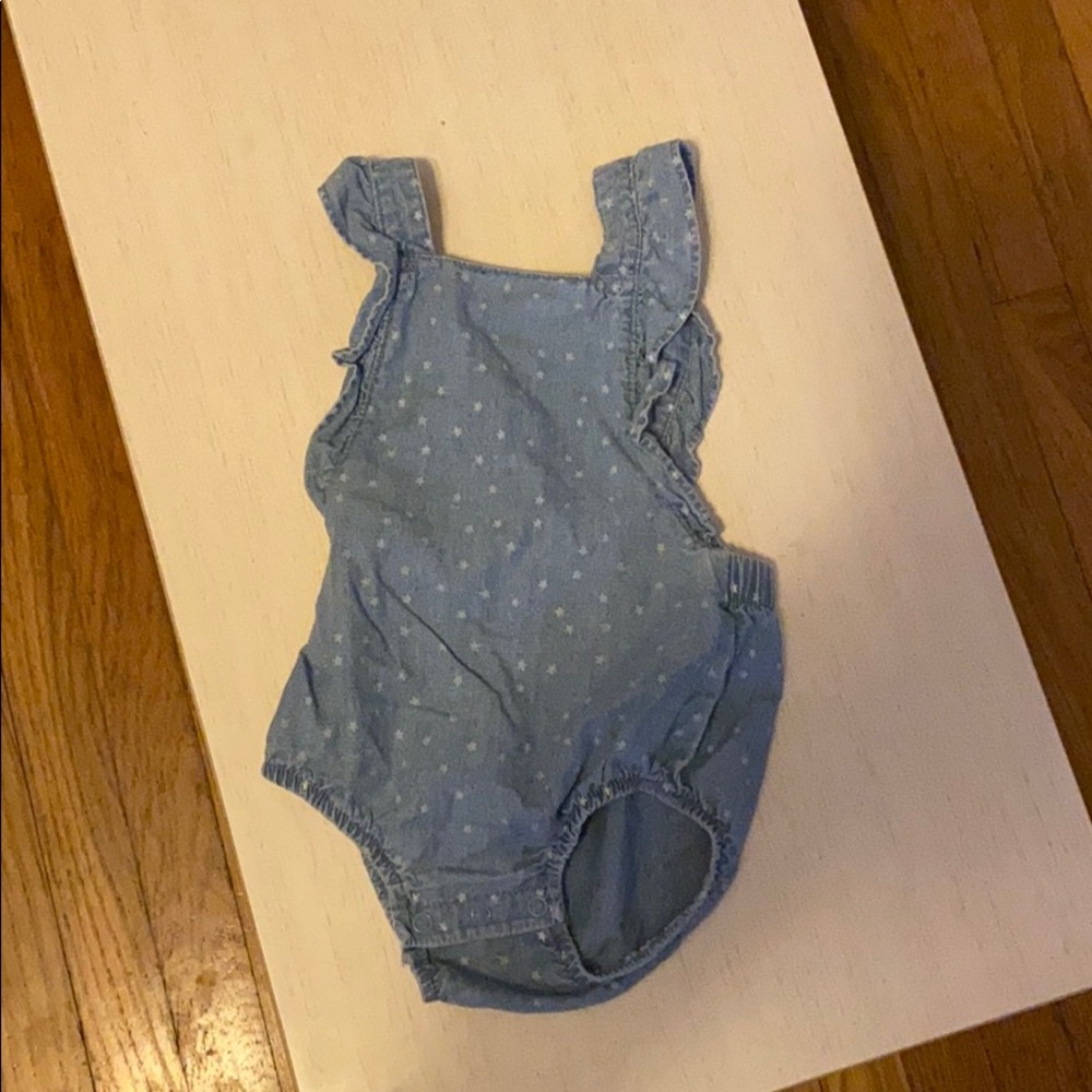 9 month denim star romper